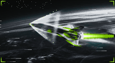 Animated pixel art spaceplane